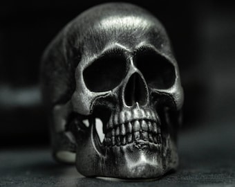 Skull Ring Keith Richards Ring 925 Silver, Brass, Nickel White Copper Ring, Artisan Made Skull Ring Jewelry, Grim Reaper Ring