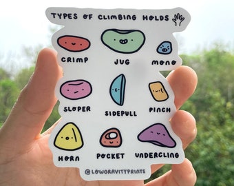 Climbing Holds Sticker: rock climbing, climber gifts, bouldering gym, water-bottle, gift for kids who boulder, climb on, female, funny, cute