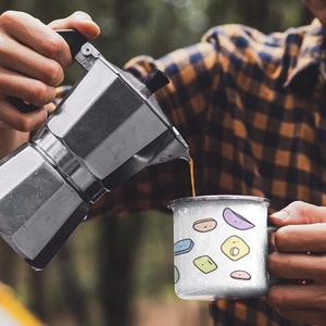 Climbing Holds Colorful Enamel Campfire Mug 12 oz, Rock Climbing, Bouldering, Camping Mug, Coffee Cup, Backpacking, Campfire, Climber image 6