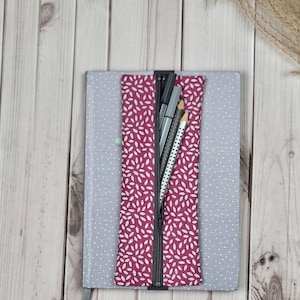 Stiftemäppchen für Notizbücher, Kalender oder Bullet Journal in A5,  Stifthalter für Kalender, Mäppchen mit Gummiband, Uni, Büro, Schule