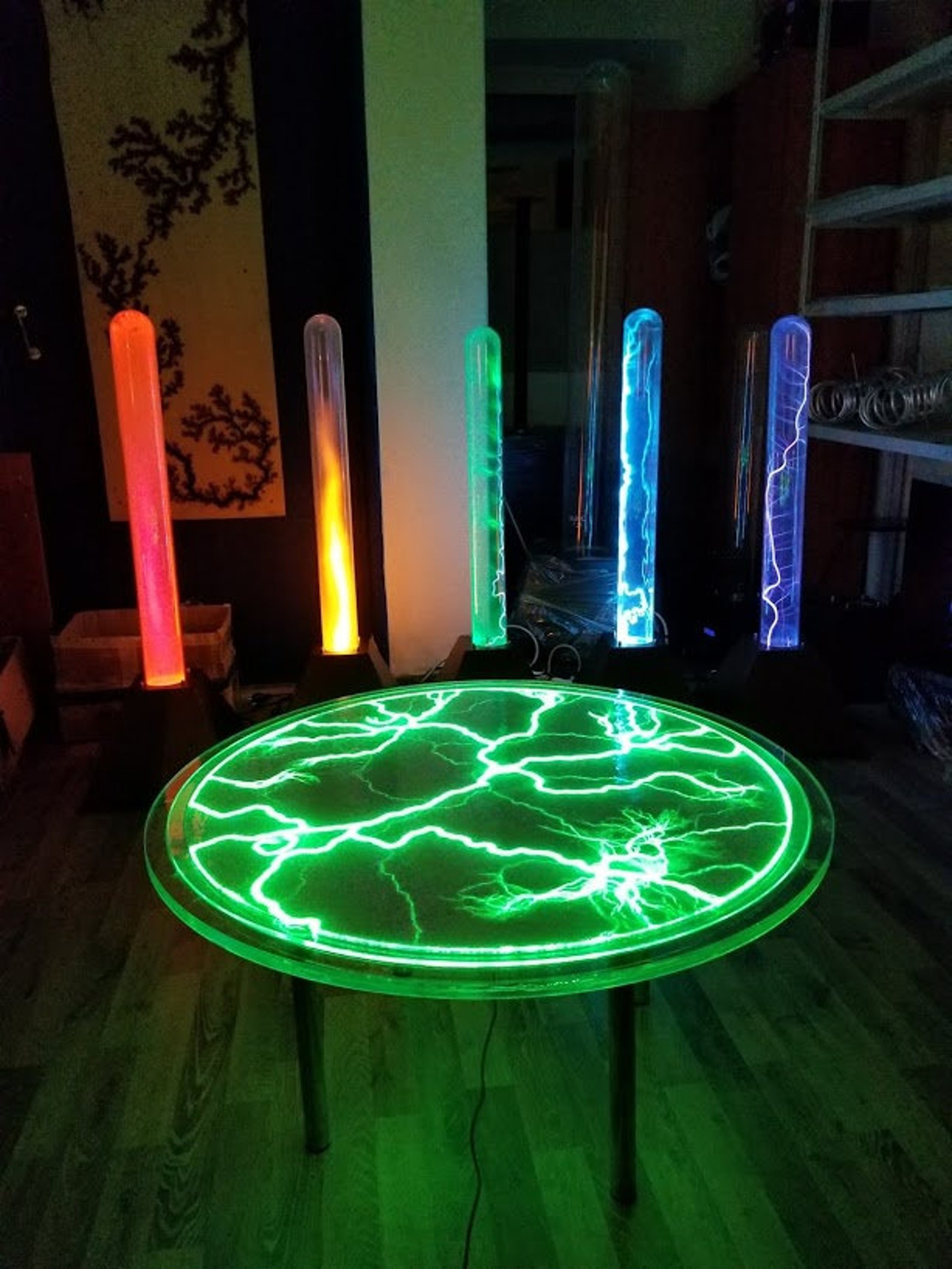 Custom Plasma Lightning Table a Unique Furniture Lightning Etsy