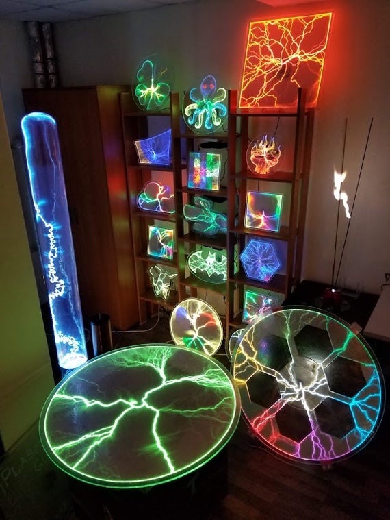 Custom Plasma Lightning Table a Unique Furniture Lightning Etsy