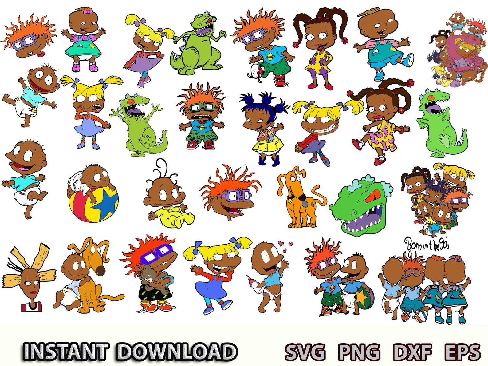 Download African American Rugrats Baby Svg Cartoon Bundle Svg Tommy | Etsy