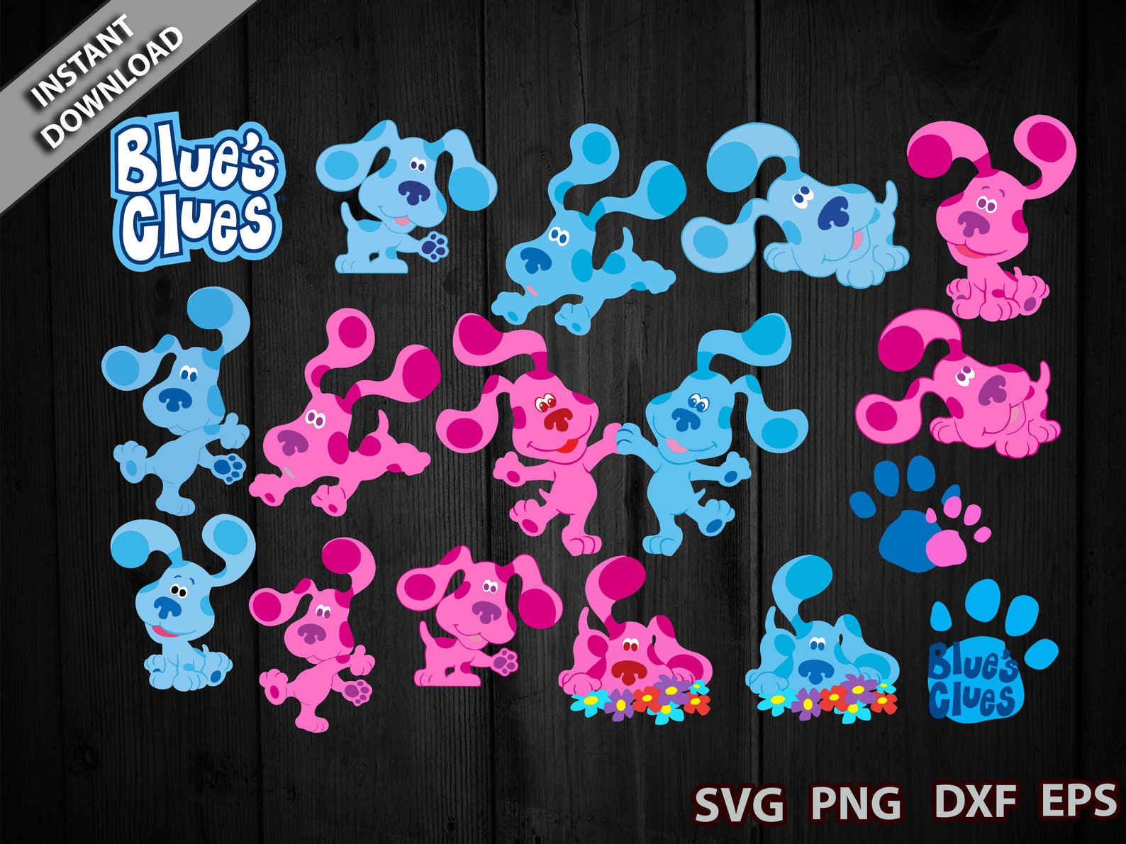 Download Blue's Clues Bundle SVG Dog Birthday Svg Blue Dog Svg | Etsy