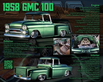 Custom Car Show Display Board: Engine Specs & Visual Mods (Digital Download)