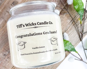 Congratulations Graduate Candle Graduation Gift Graduation Candle Handmade Candle Soy Candle