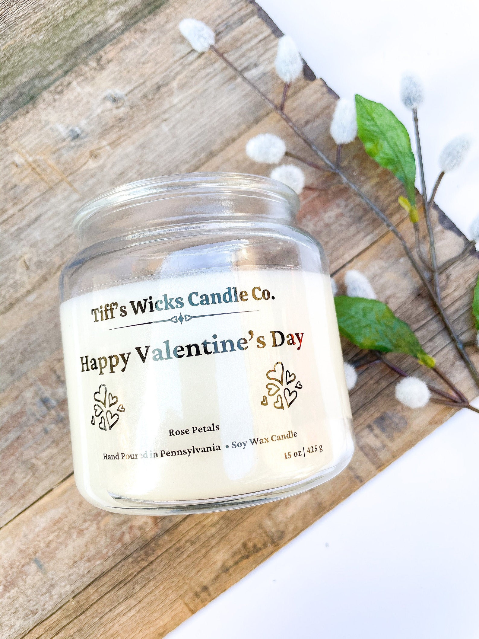 Happy Valentine's Day Scented Candle Handmade Candle Etsy