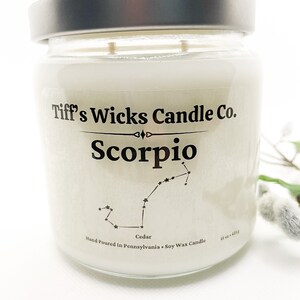 Scorpio Zodiac Candle Astrology Candle Zodiac Candle Star Sign Scorpio Star Sign image 3