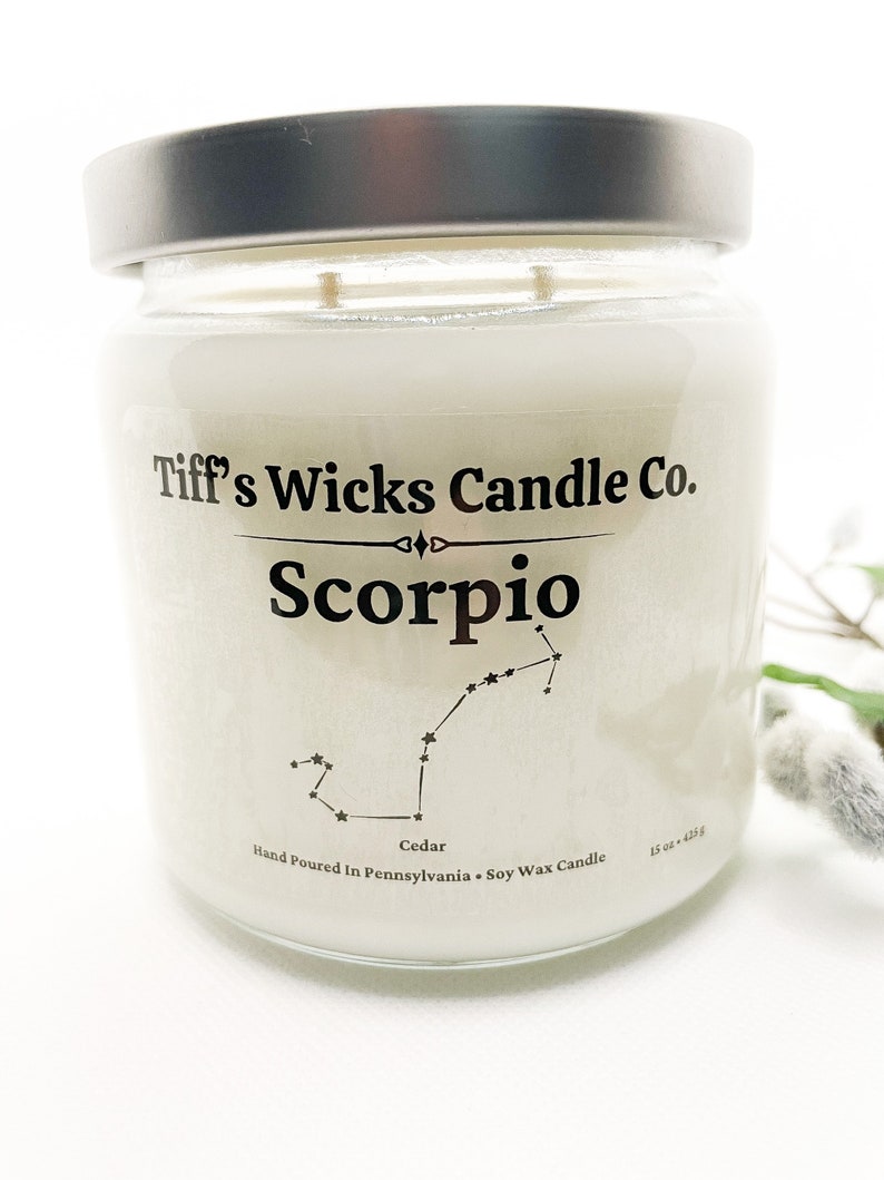 Scorpio Zodiac Candle Astrology Candle Zodiac Candle Star Sign Scorpio Star Sign image 3