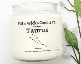 Taurus Scented Candle Zodiac Candle Astrology Gift Handmade Candle Taurus Zodiac Sign