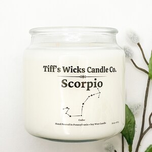 Scorpio Zodiac Candle Astrology Candle Zodiac Candle Star Sign Scorpio Star Sign image 1