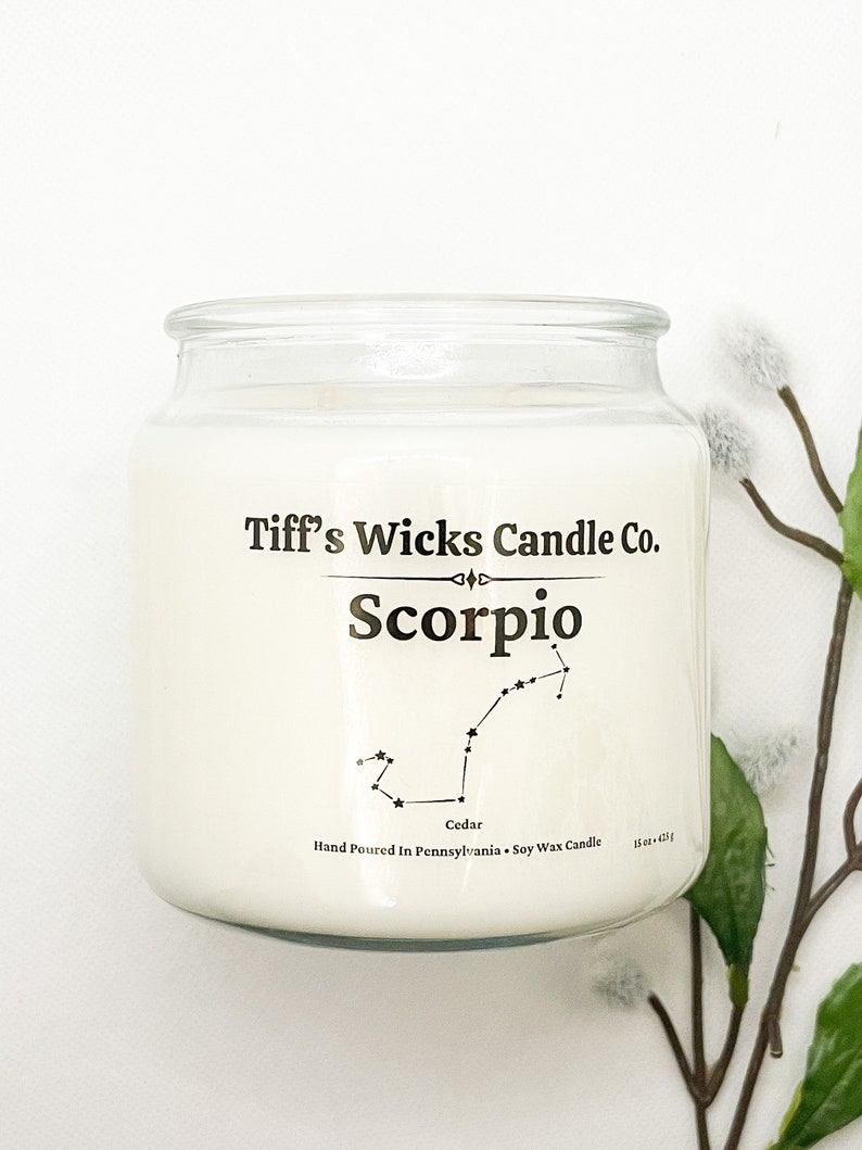 Scorpio Zodiac Candle Astrology Candle Zodiac Candle Star Sign Scorpio Star Sign image 1