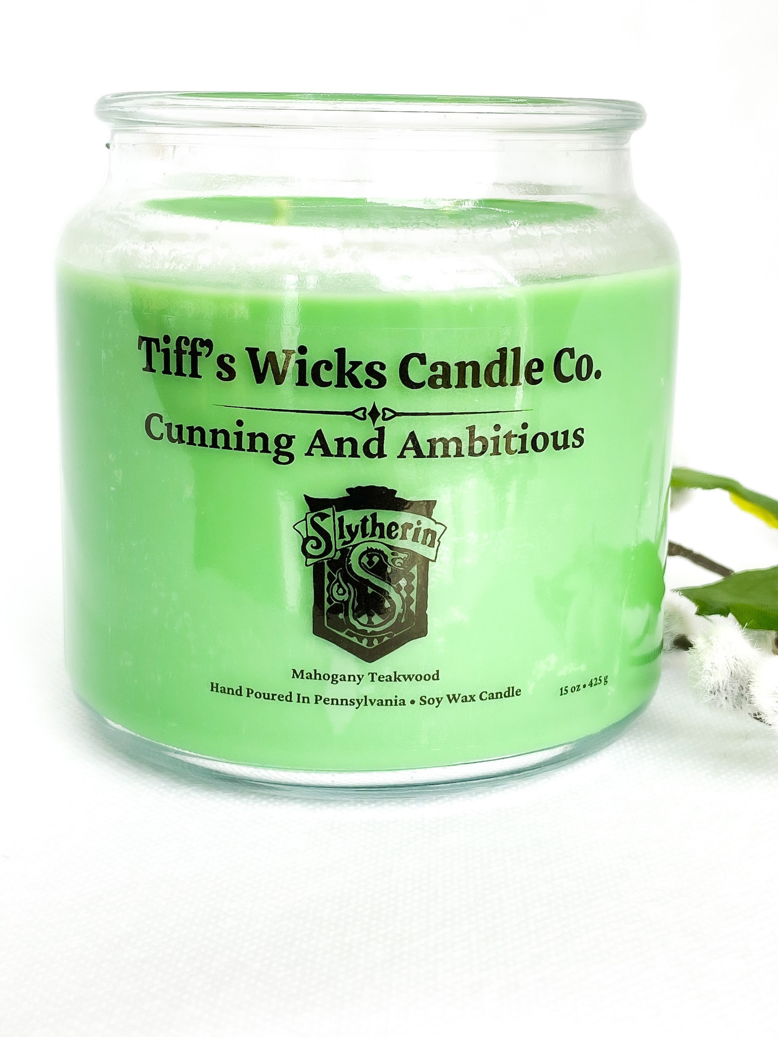 Harry Potter Slytherin Candle Harry Potter Decor Harry Potter Etsy