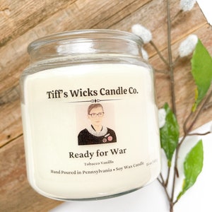 Ruth Bader Ginsburg Candle Feminist Candle Women Empowerment Gift Handmade Candle Soy Wax Candle image 1