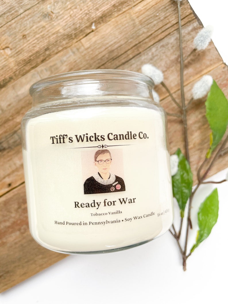 Ruth Bader Ginsburg Candle Feminist Candle Women Empowerment Gift Handmade Candle Soy Wax Candle image 1
