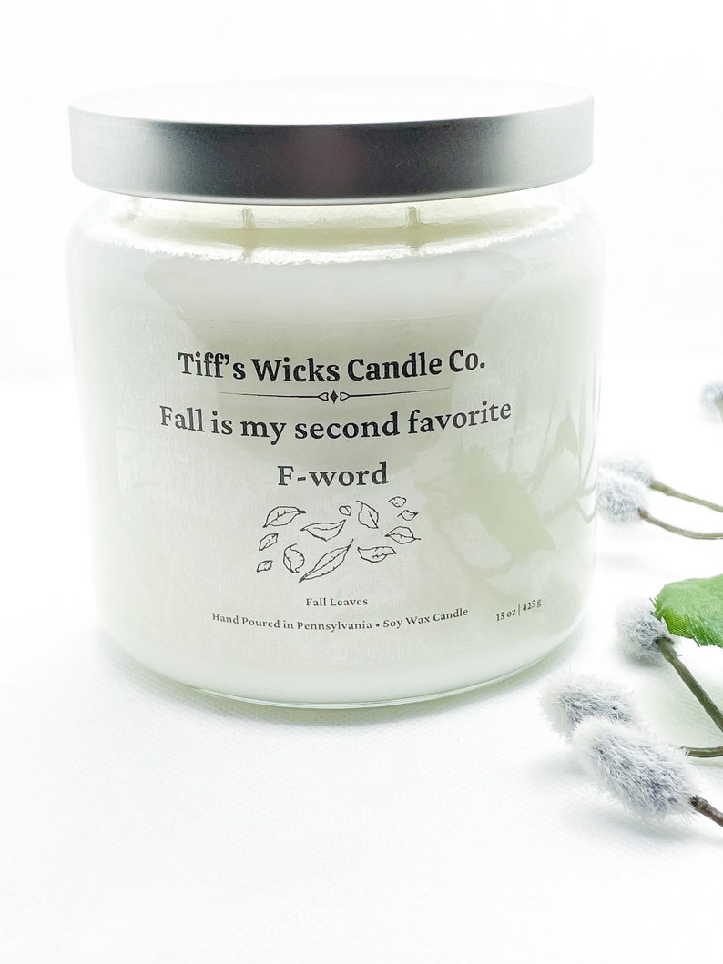 Fall Is my second favorite F-Word Fall Candle Fall Scented Candle Holiday Candle Curse Word Candle image 3