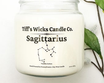 Sagittarius Zodiac Candle Star Sign Candle Sagittarius Star Sign Zodiac Candle Astrology Candle