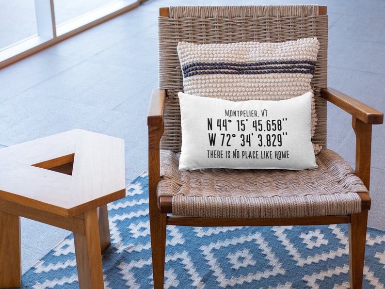 Personalized GPS Coordinates Pillow Custom Gift With Longitude and