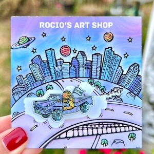 Houston-Inspired Astronaut Lowrider Pin - "I Love Htown" - 1.5 x 0.83 Inches