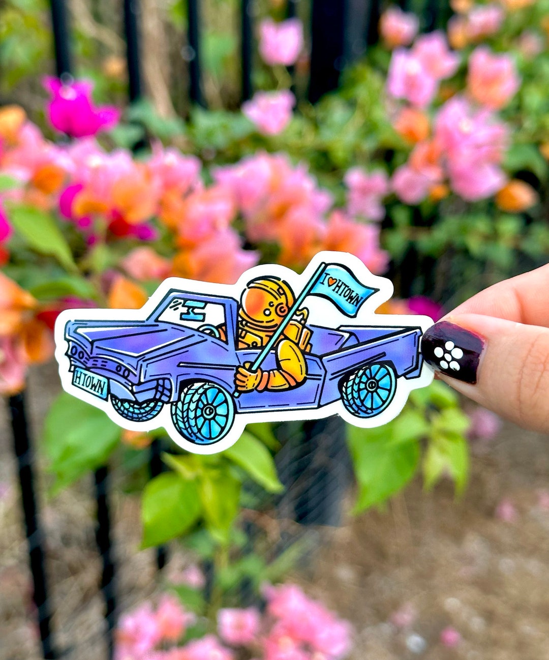 Houston-inspired Astronaut Lowrider Sticker - Weatherproof Vinyl Decal ...