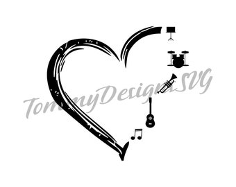 Download Music Heart Svg Etsy