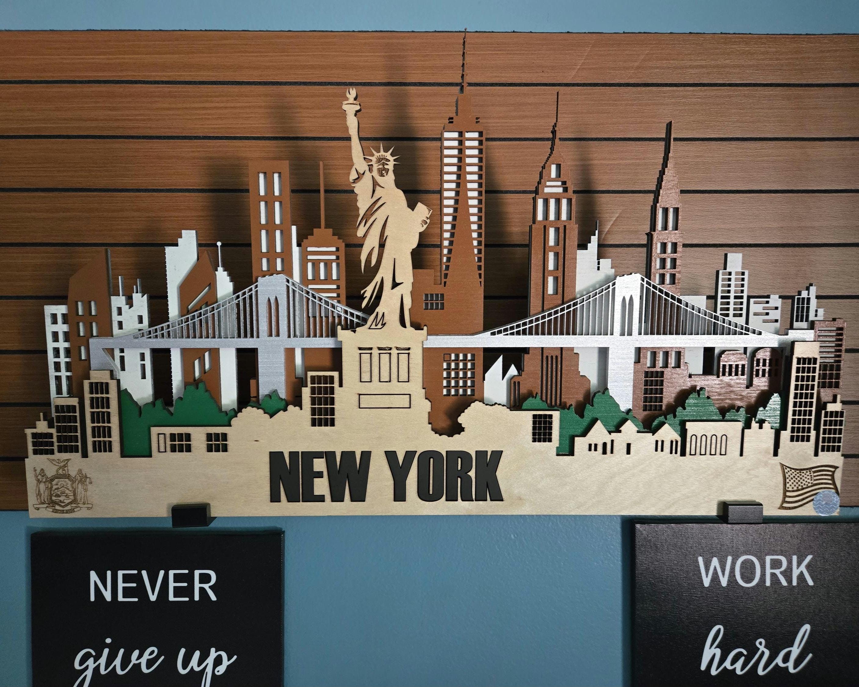 Autocollant Mural 3D LED Brunswick – Sticker Skyline Ville Lumineux Déco