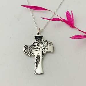 Jesus Cross Pendant Silver Necklace