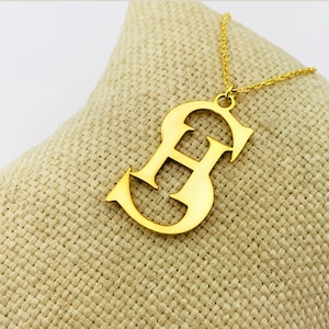Colgante de doble letra de plata esterlina / Colgante de carta personalizado / Regalo personalizado