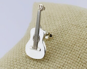 Orecchino a perno in argento Sterling S925 con zirconi cubici dorati e
