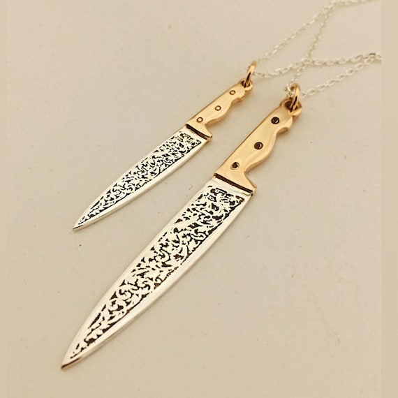 Chef Knife Necklace, 2 Different Size Knife Necklace, Gift