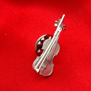 925 Sterling Silver Violin Badge / Brooch / Pin | Silver Gift for Musicians - Music Lovers | Christmas Gift