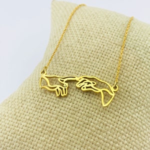 Hands of God and Adam Pendant and Necklace | Michelangelo's Creation of Adam Themed Pendant and Necklace| Creazione di Adamo