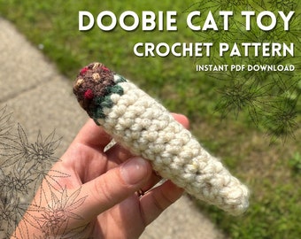 Doobie Cat Toy Crochet Pattern Digital PDF - How-To Gag GiftCatnip Stoner