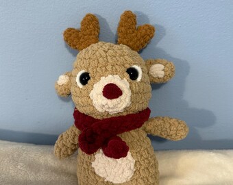 Handmade Crochet Reindeer | Amigurumi Plush Stuffed Animal Holiday Toy