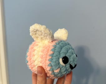 Handmade Crochet Trans Pride Bees | Amigurumi Plush Stuffed Animal Toy