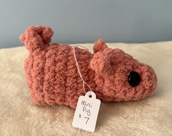 Handmade Crochet Mini Piglet | Amigurumi Plush Stuffed Animal Toy