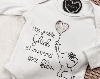 Babybody "Manchmal ist das größte Glück ganz klein" | Geschenk Geburt, Babyparty | Langarmbody, Kurzarmbody | Outfit Newbornshooting