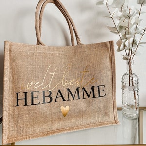 Personalized Jute Bag | gift bag | Gift for Mom, Best Friend, Sister, Maid of Honor, Bestie, Midwife | different colours