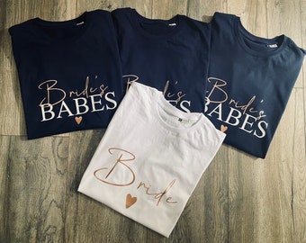 JGA Shirts Bride & Bride's Babes | Bachelorette party T-shirt | Team Bride | Bride's Gang | Wedding JGA Gift Bride Bridesmaids