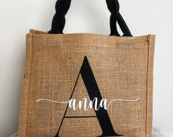 Personalized Bride Bag | Jute shopper for the JGA | Gift Bachelorette Party, Bride, Maid of Honor, Team Bride, Bridesmaid