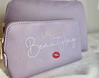Personalisierte Kosmetiktasche mit Namen | Beauty Bag | einzeln oder im Set | verschiedene Größen | Kosmetik & Beauty