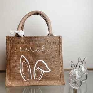 Personalized Jute Gift Bag Easter | Rabbit Ears | Easter Gift | personalized with name