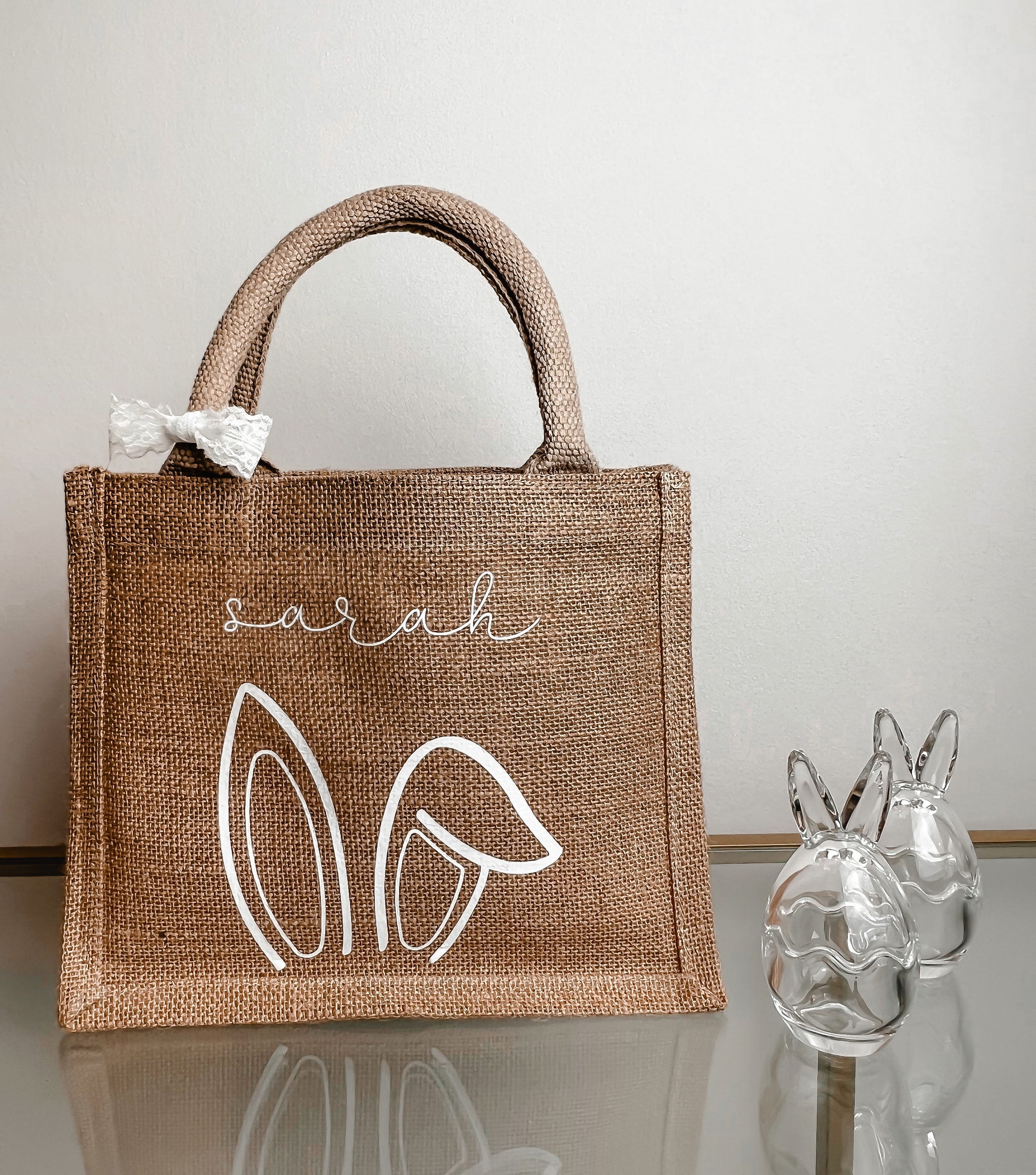 Custom Jute and Cotton Brown Luxe Tote Bag