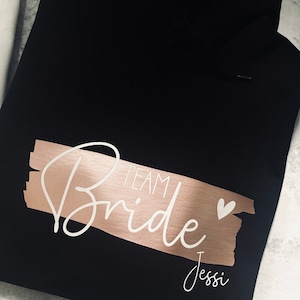 Personalisierte JGA Hoodies Junggesellinnenabschied Pulli Bride & Team Bride Geschenk Braut, Brautjungfern Team Braut Bild 7