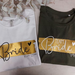 Personalisiertes JGA Shirt Bride & Team Bride Junggesellinnenabschied Shirt Hochzeit Geschenk für die Braut Brautjungfern Trauzeugin Bild 8