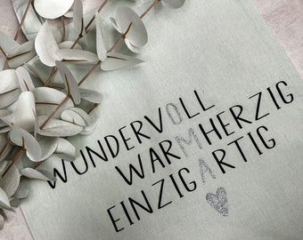 Individualisierter Baumwollbeutel „Oma“ Wundervoll, warmherzig, einzigartig | Geschenk für Oma | Einkaufsbeutel für deinen Großmutter