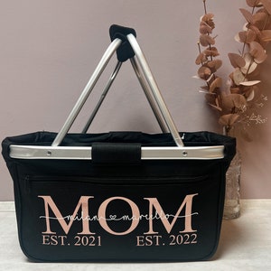 Personalisierter EinkaufskorbKorb mit MOM Kindernamen und geburtsdatenGeschenk für Mama, Muttertag, Oma Bild 6