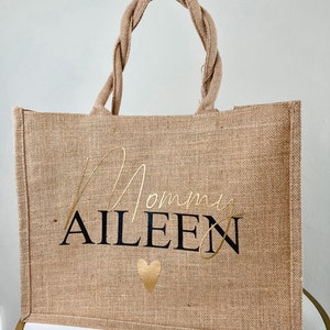 Personalized Jute Bag | Jute shopper "Mommy" + personalized with name | Gift Mother's Day, Mom, Baby Shower, Birth