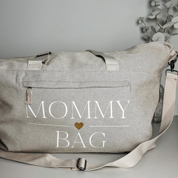 Personalisierte Kliniktasche Mommy Bag⎟ Weekender für Mamas⎟Reisetasche Familie⎟Handgepäcktasche⎟Krankenhaustasche Geburt⎟Family Tag