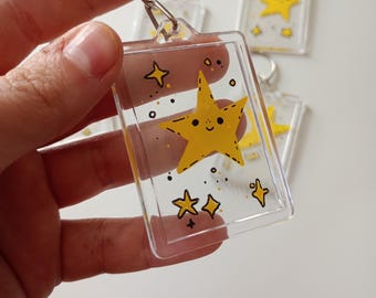 Cute Star Transparent Keyrings Keychain Charms